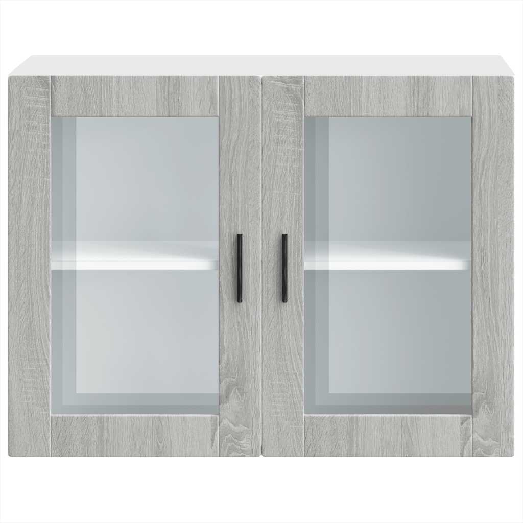 Kitchen Wall Cabinet with Glass Door Porto Grey Sonoma